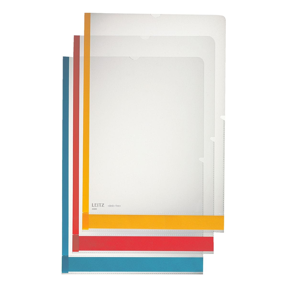 LEITZ Paquet de 6 chemises transparentes  Desk-Free 4080  (3 couleurs)
