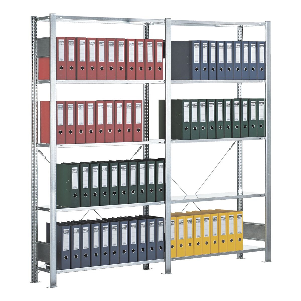 SCHULTE Lagertechnik Lot de bibliothèques enfichables « Multiplus 6 NC » simple profondeur