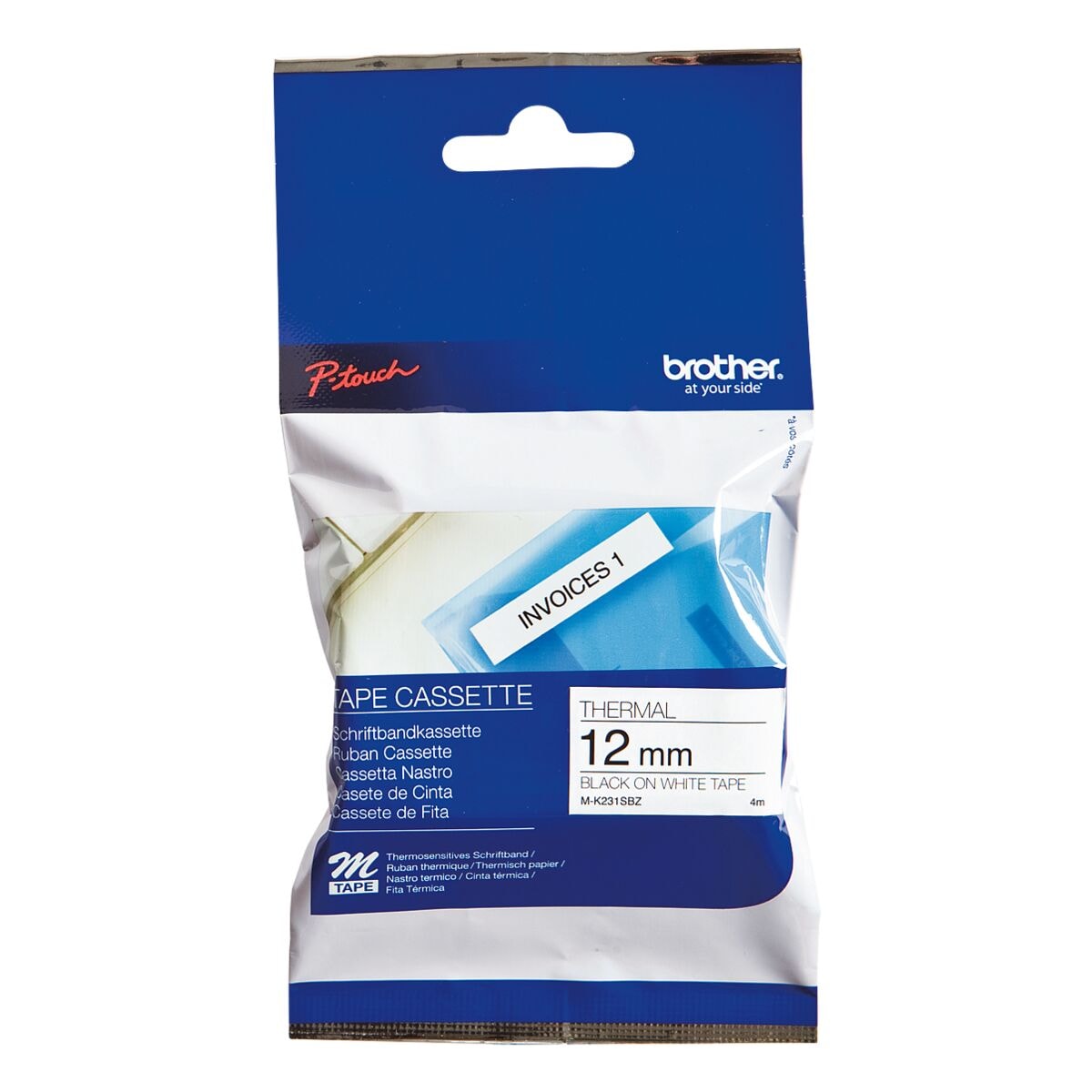 Brother Ruban pour titreuse « M-K231S » 12 mm x 4 m