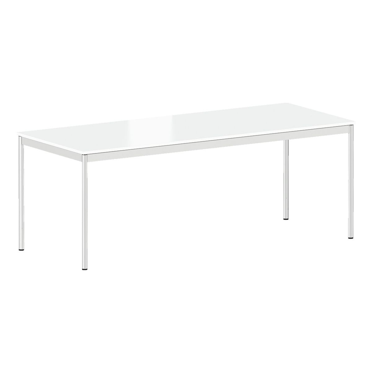 viasit bureau »System 4« 200 cm, 4 pieds argenté