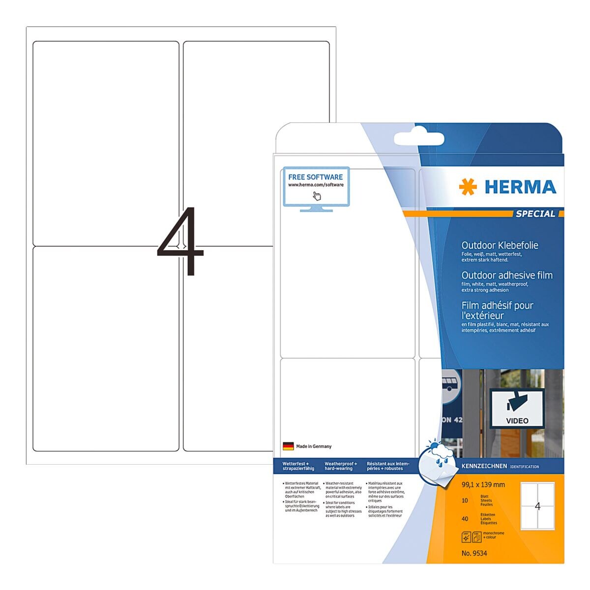 Herma Étiquettes film outdoor « 9534 »