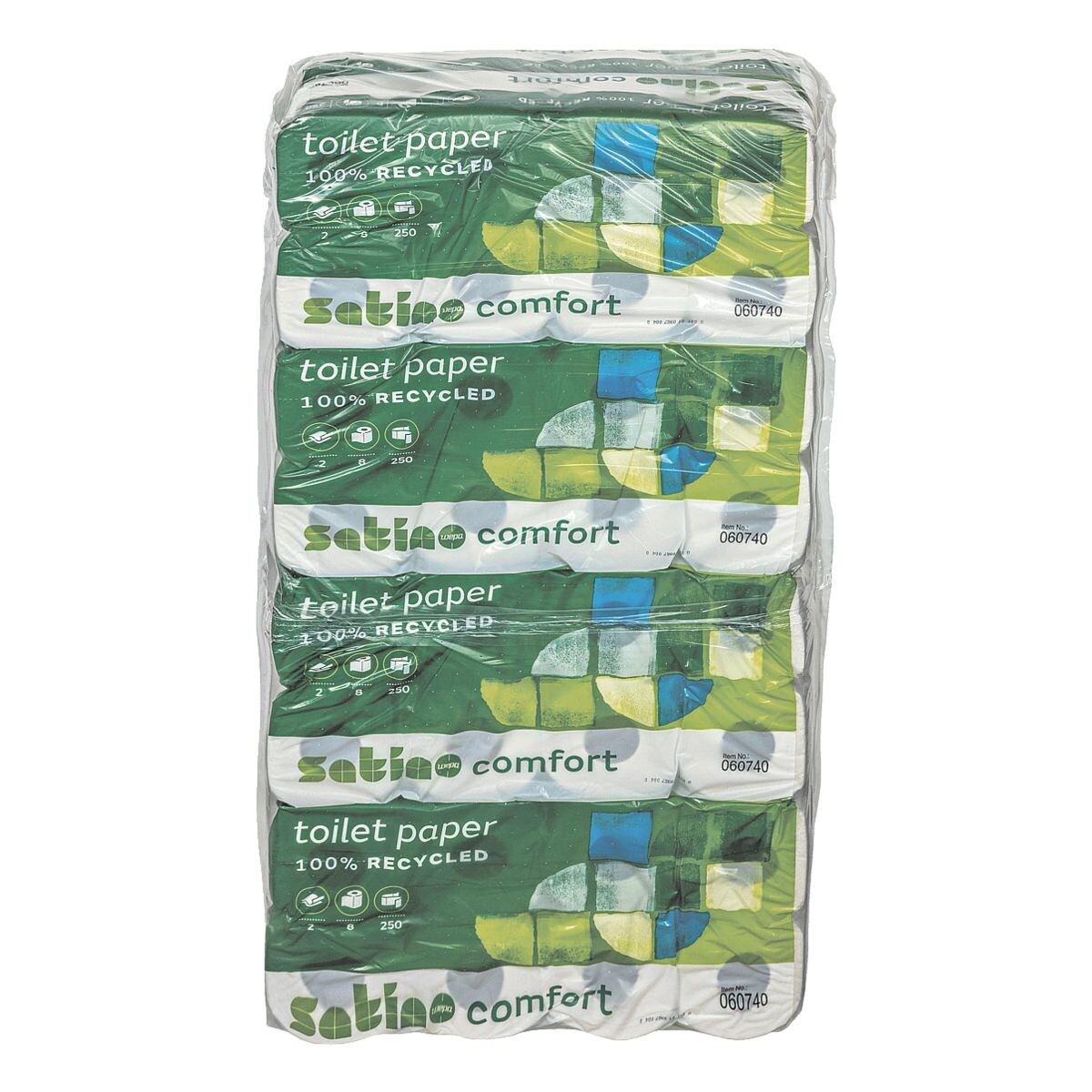Satino comfort papier toilette 2 paisseurs, blanc - 64 rouleaux (8 paquets de 8 rouleaux)