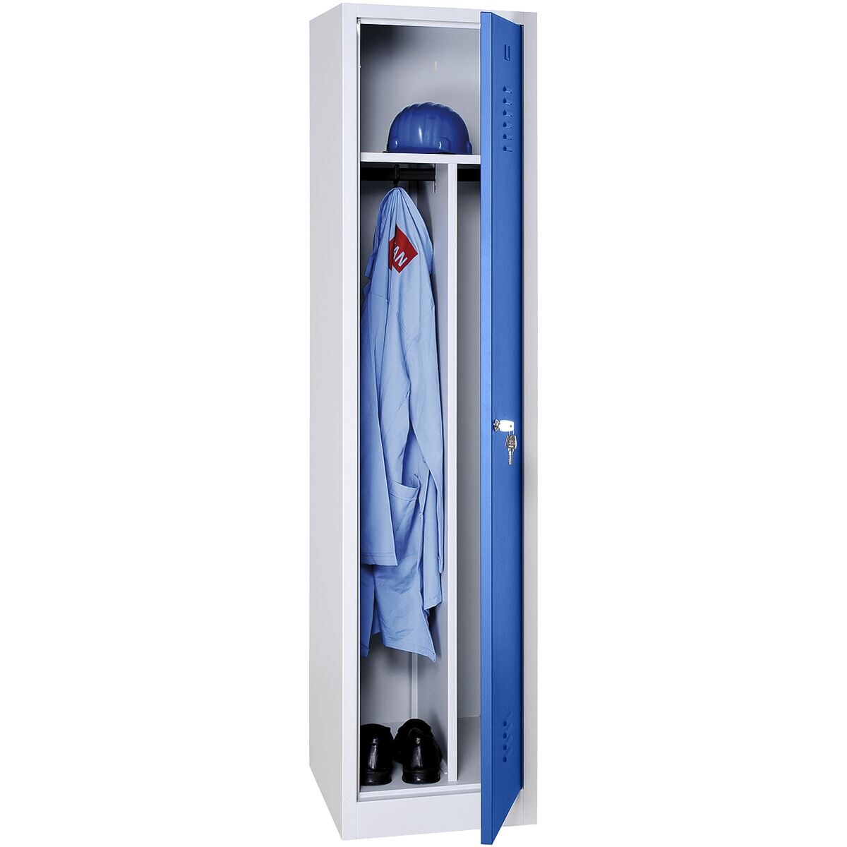 Gürkan Armoire vestiaire, 1x1, acier, sur socle, 40 x 180 cm