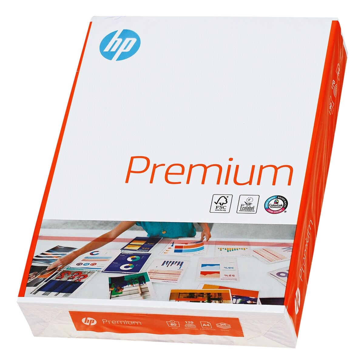 Papier photocopieur A4 HP Premium - 500 feuilles au total, 80g/m