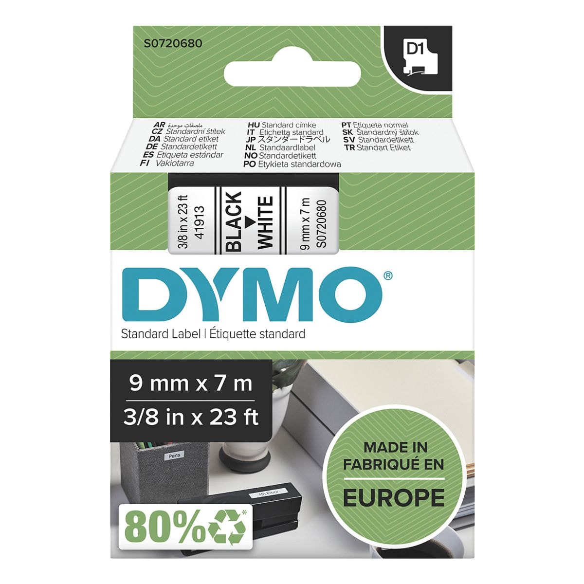 Dymo ruban pour titreuse 9 mm x 7 m pour titreuse Dymo D1