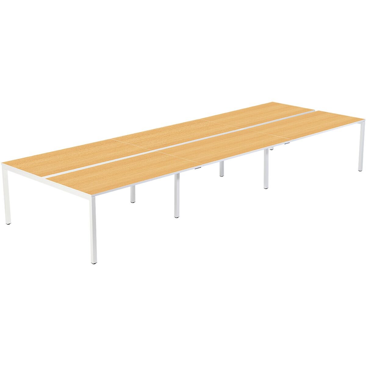 easyDesk by Paperflow bureau double 360 cm, 8 pieds blanc