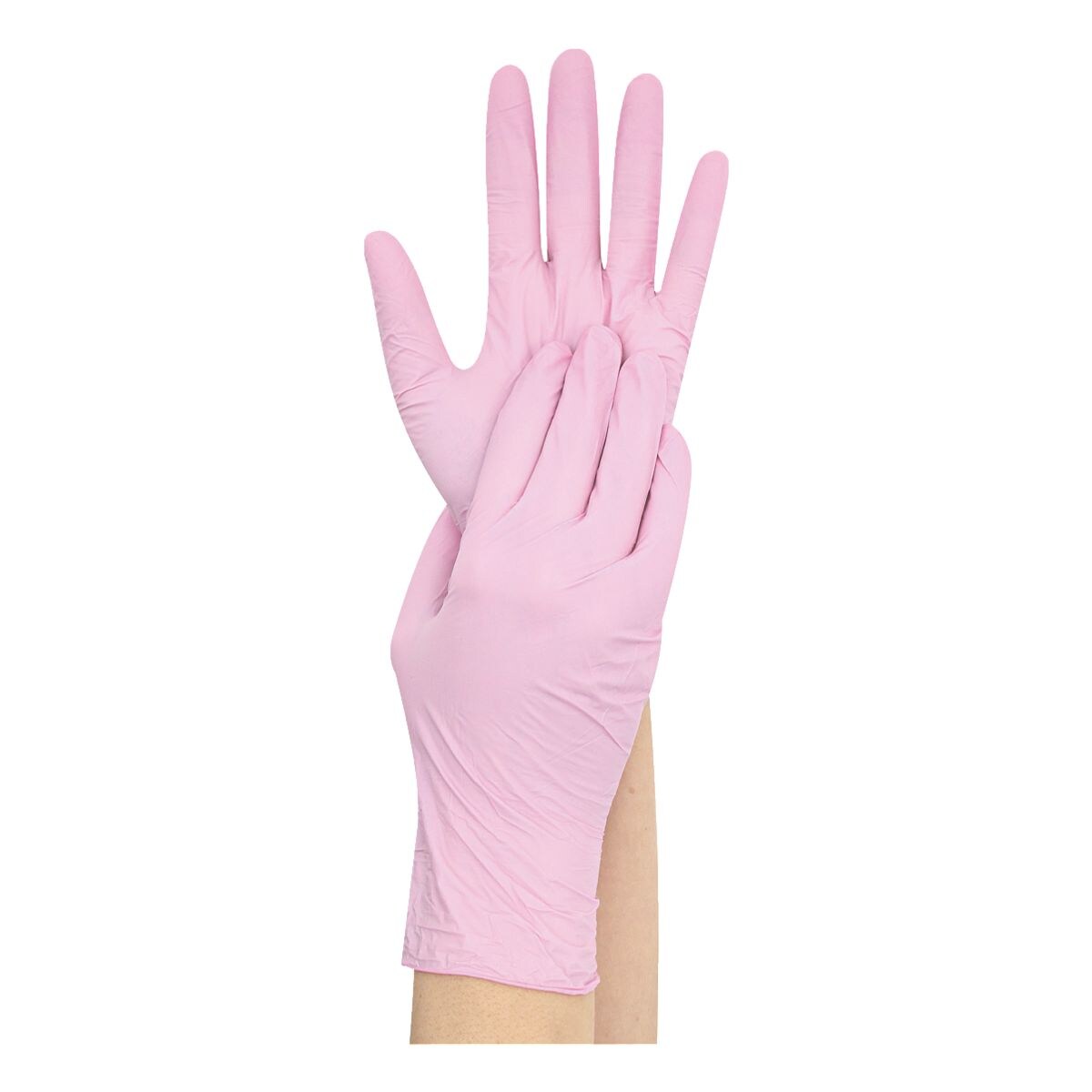 100 Franz Mensch gants jetables Safe Light nitrile, Taille S rose vif