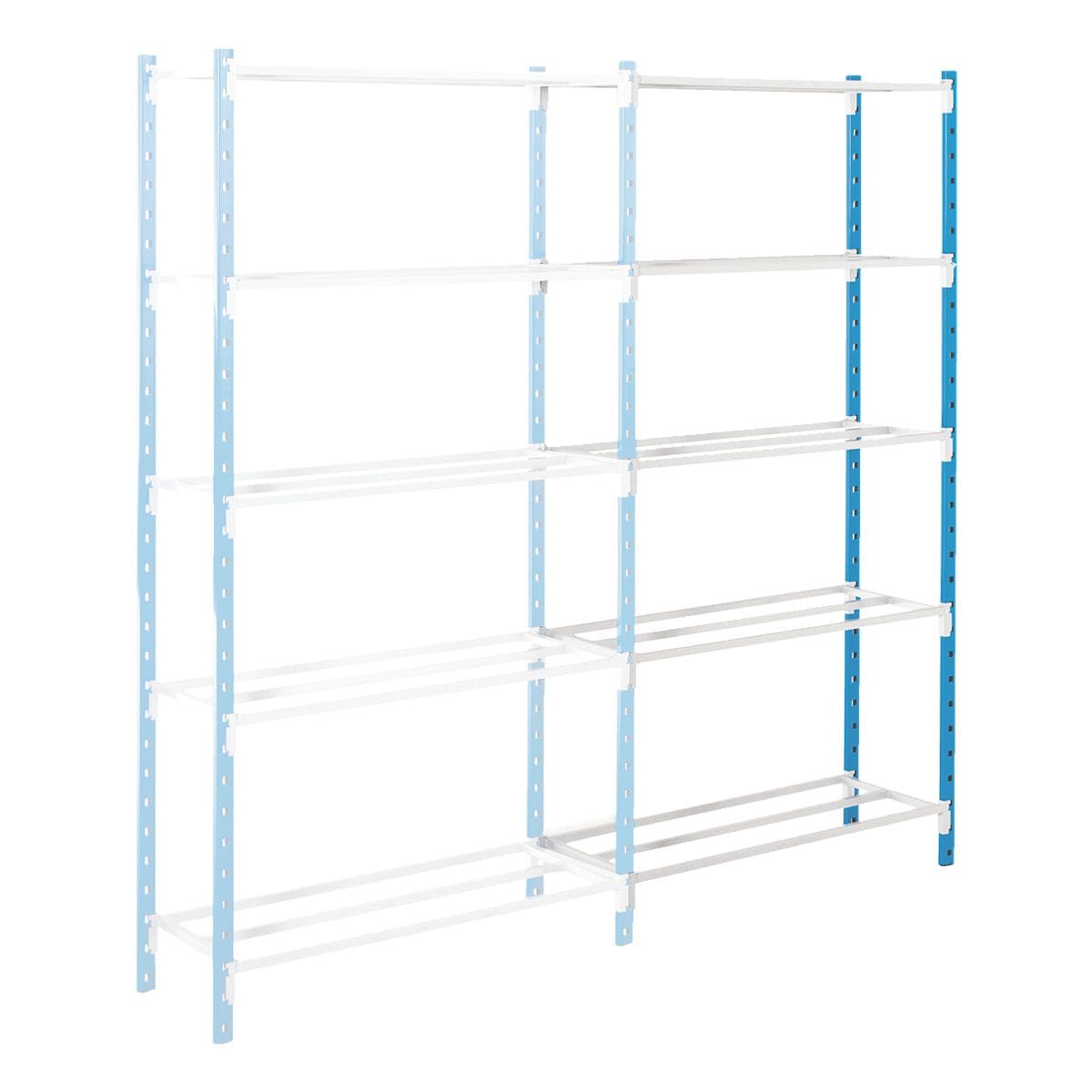 MANORGA Système d'étagères emboîtables « Flip » rayonnage de 5 étagères grillagées 150 x 60 cm