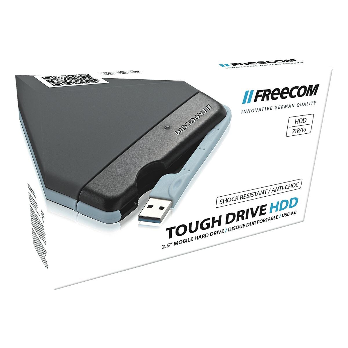 Freecom ToughDrive USB 3.0 2 TB, disque dur externe HDD, USB 3.0, 6,35 cm (2,5 pouces)