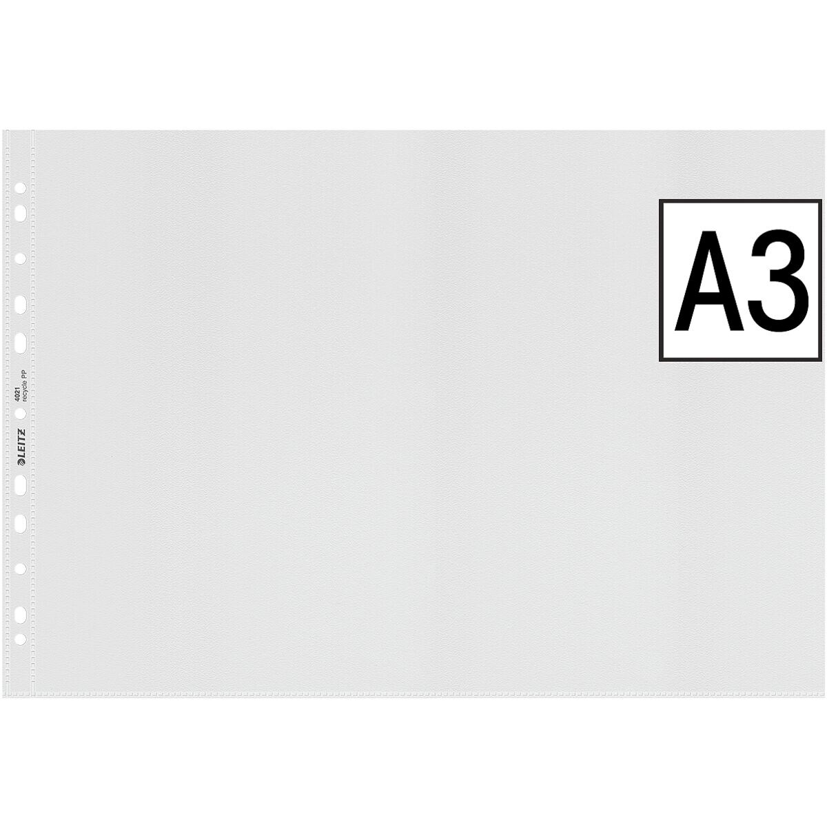 LEITZ pochette perforée Recycle A3 grainé, ouverture en haut - 25 pièce(s)