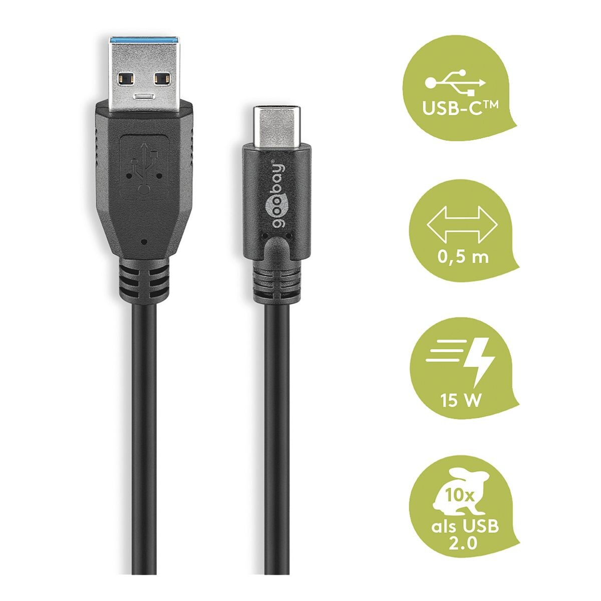 goobay Adaptateur USB-C vers USB-A 0,5 m