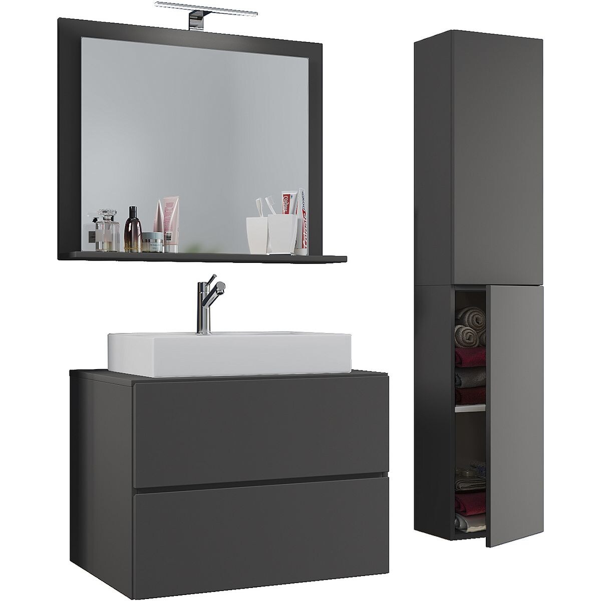 VCM Morgenthaler Lot de meubles de salle de bains 4 pièces « Lendas L » 80 cm