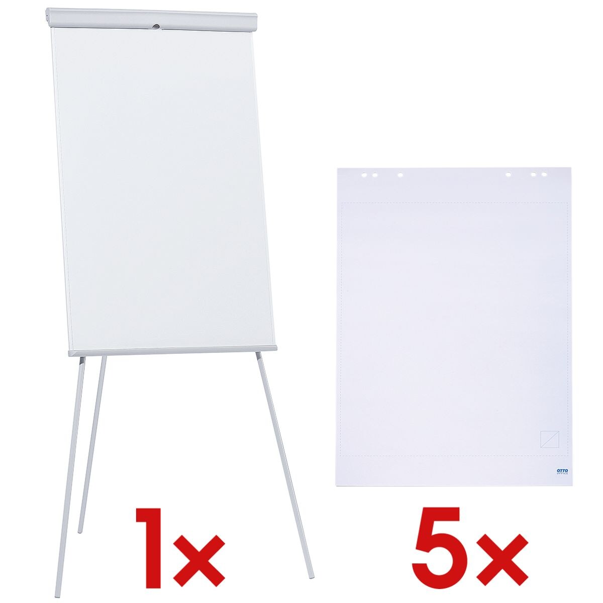 OTTO Office Flipchart « Standard » avec 5 blocs pour flipchart neutre