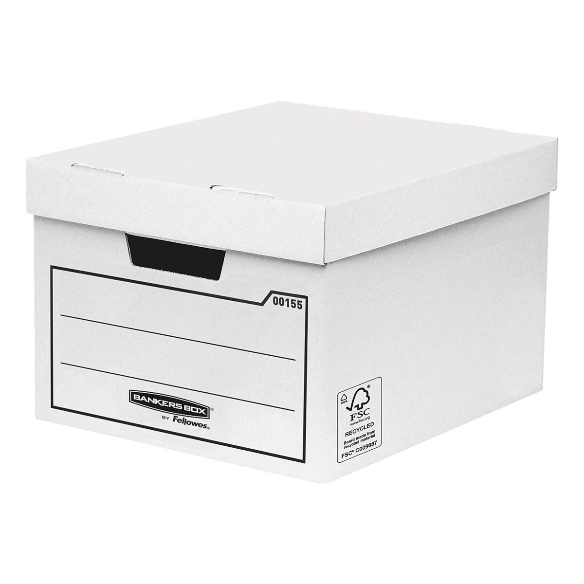 Bankers Box System Boîtes de rangement avec couvercle 31 litres blanc paquet de 10