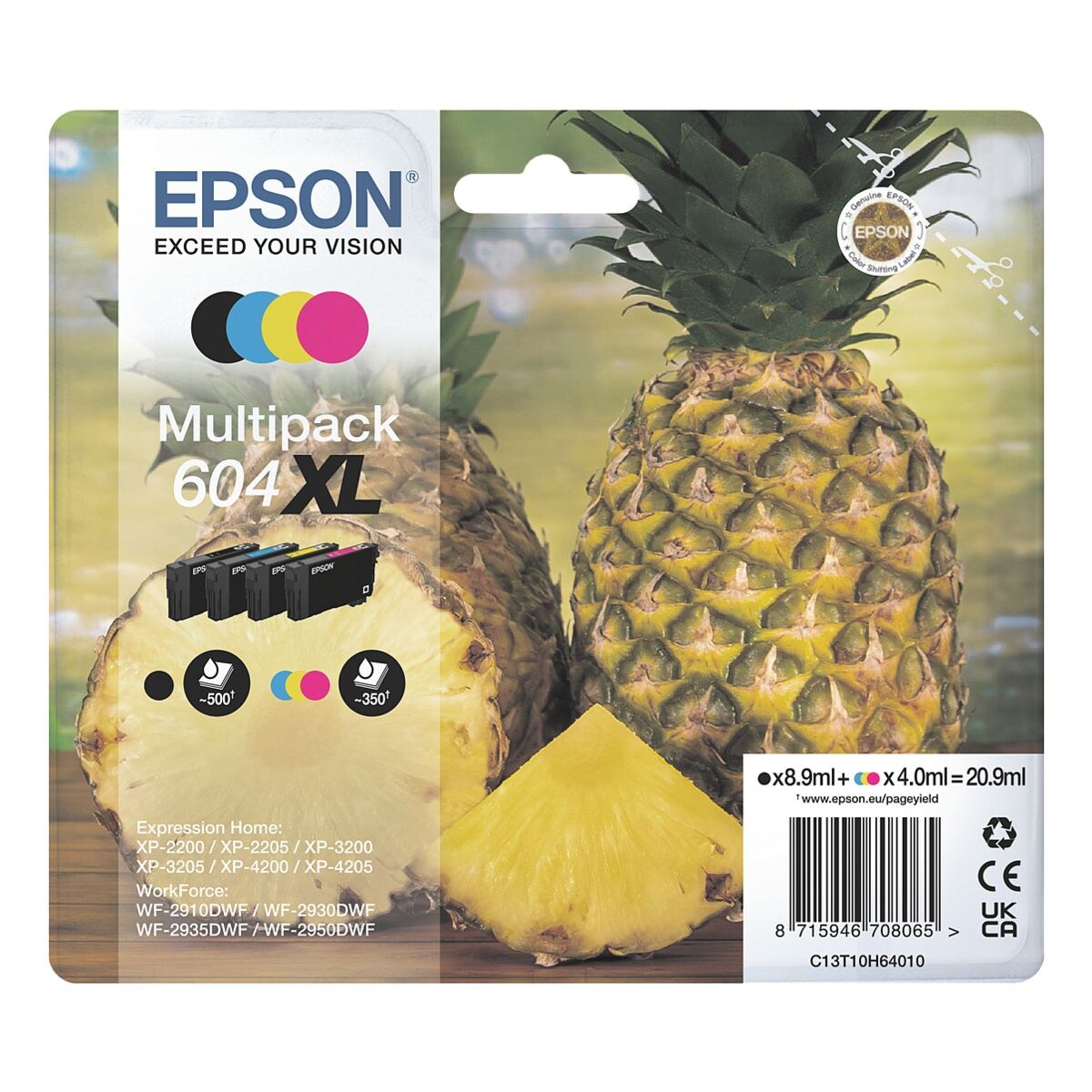 Epson Cartouche d'encre « 604XL BK/C/M/Y/K » jaune (C13T10H64010)