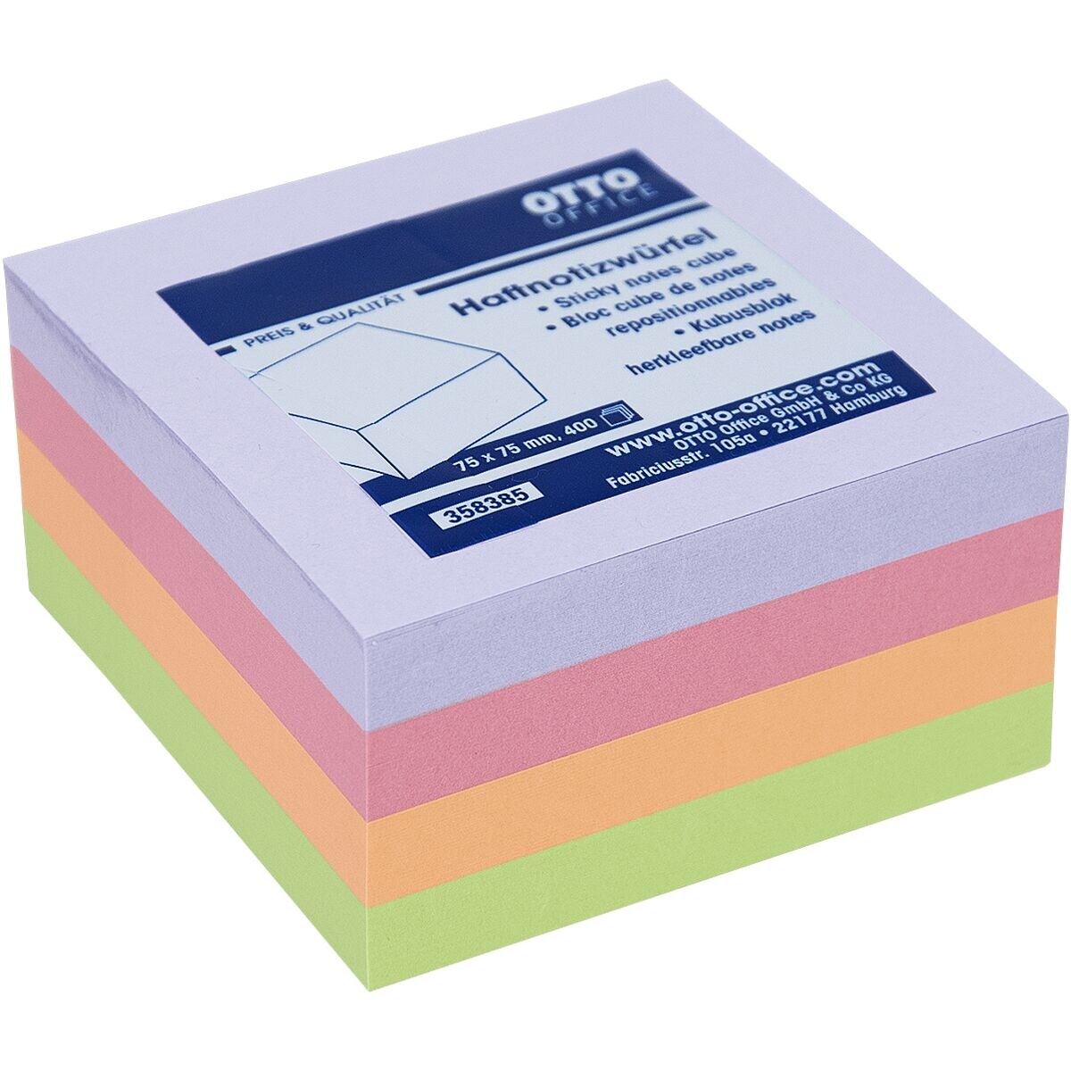 OTTO Office notes repositionnables Harmony 7,5 x 7,5 cm, 400 feuilles au total