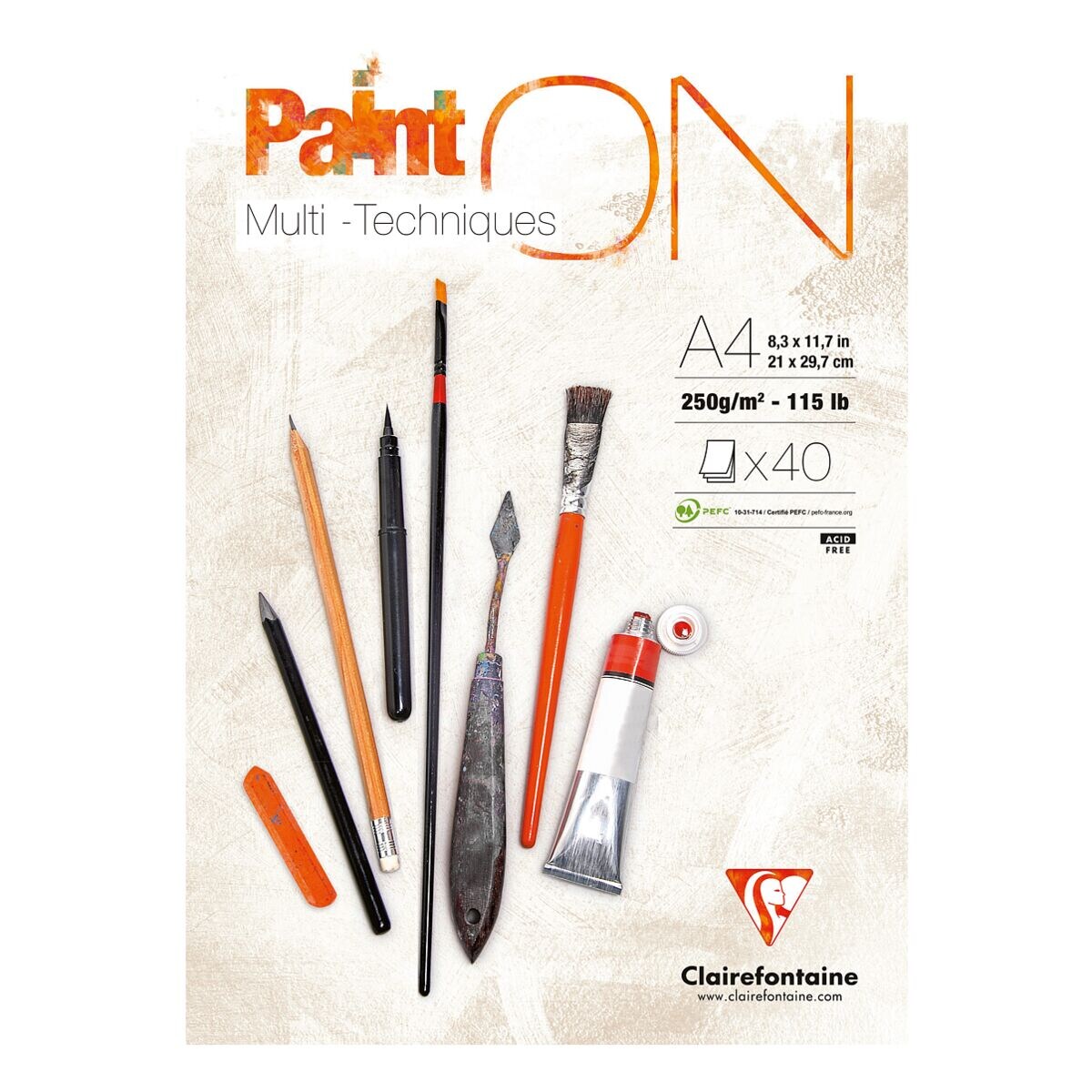 Clairefontaine Bloc de dessin et de peinture « PaintON » A4