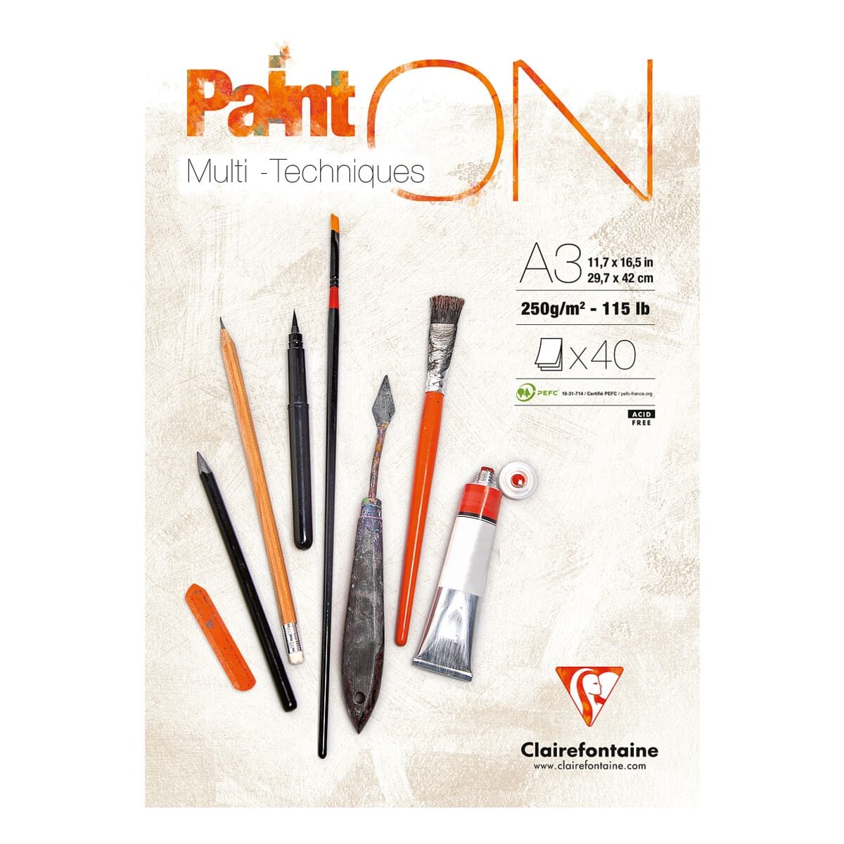 Clairefontaine Bloc de dessin et de peinture « PaintON » A3