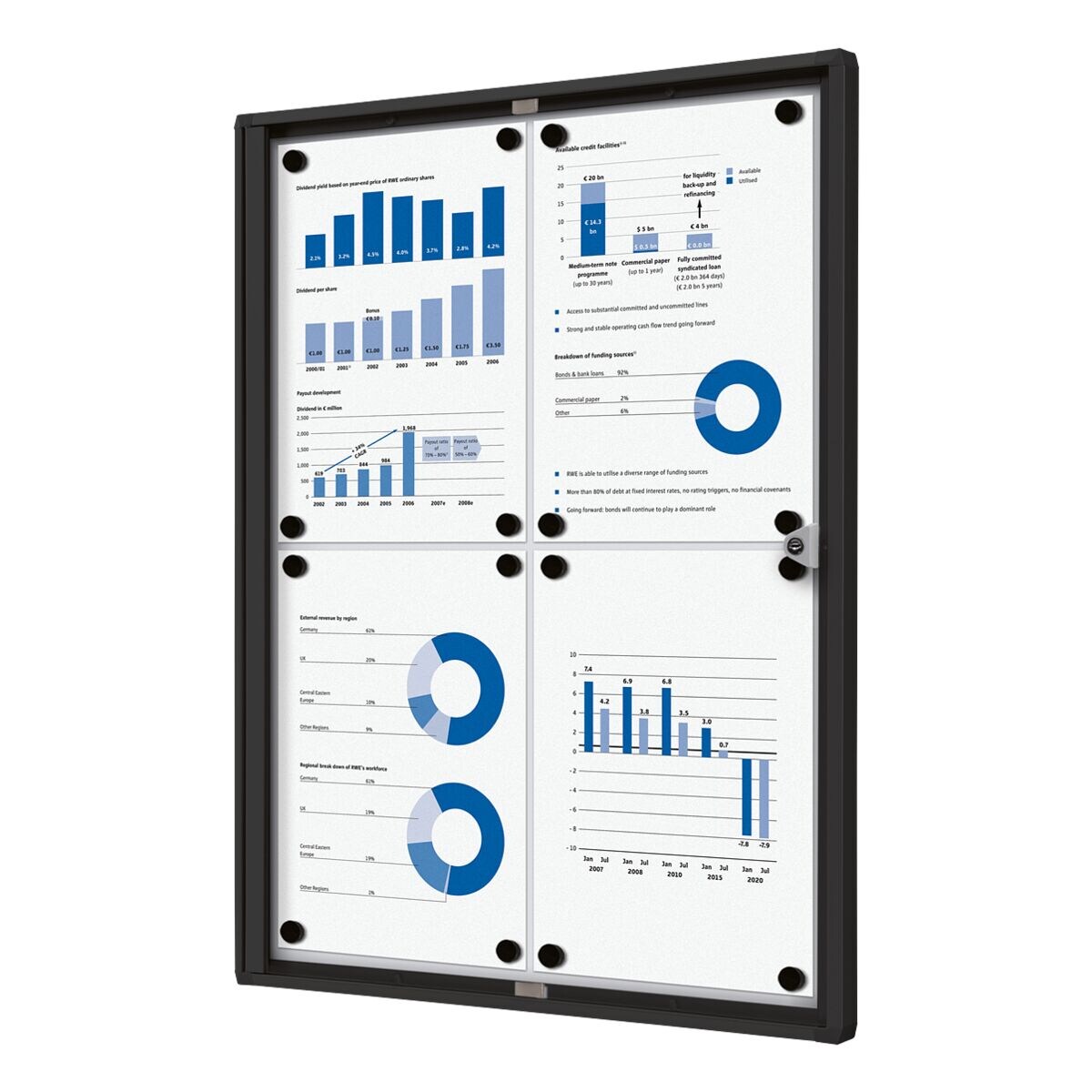 Showdown Displays Vitrine d'affichage verrouillable « Economy » 4x A4 (A2)