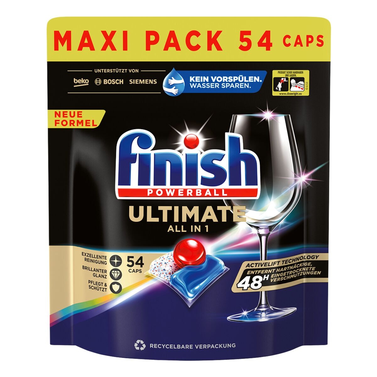 finish Tablettes lave-vaisselle  Ultimate All in 1 XXL  54 pices