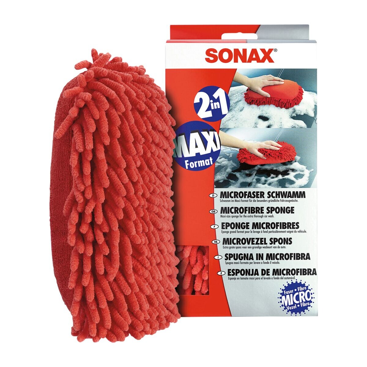 SONAX Eponge microfibre « 2en1 maxiformat »
