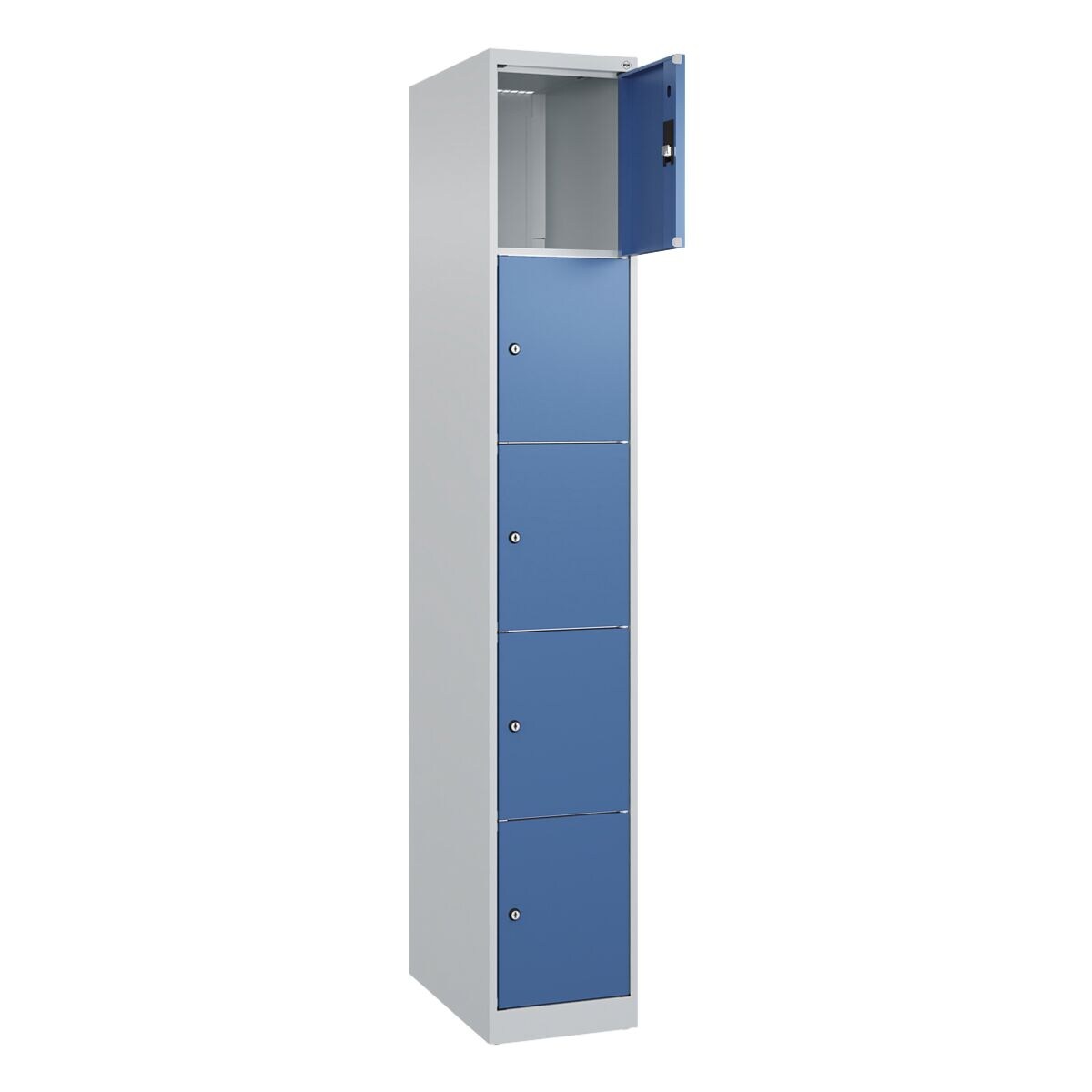 CP Armoire à casier verrouillable Classic Plus corps gris clair, 1x5, acier, au sol, 30 x 185 cm