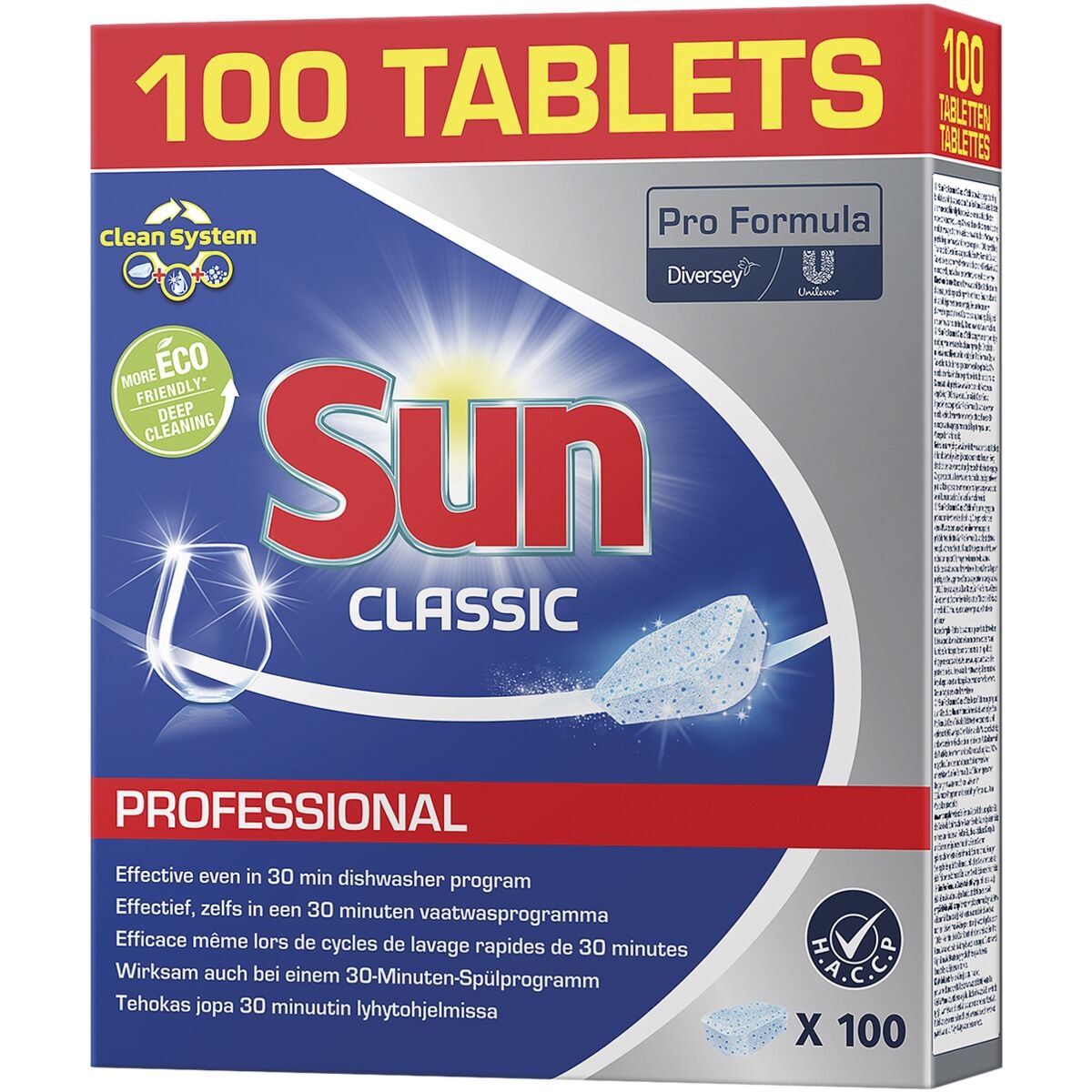 Sun Lot de 100 tablettes lave-vaisselle « Pro Formula Classic Professional »