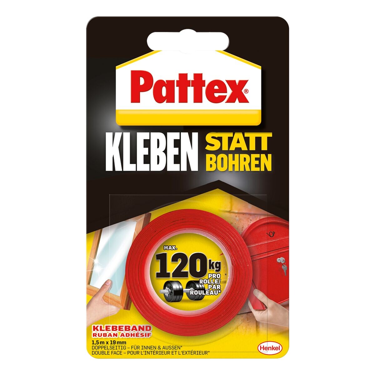 Pattex Ruban de montage « Coller au lieu de percer » 1,5 m