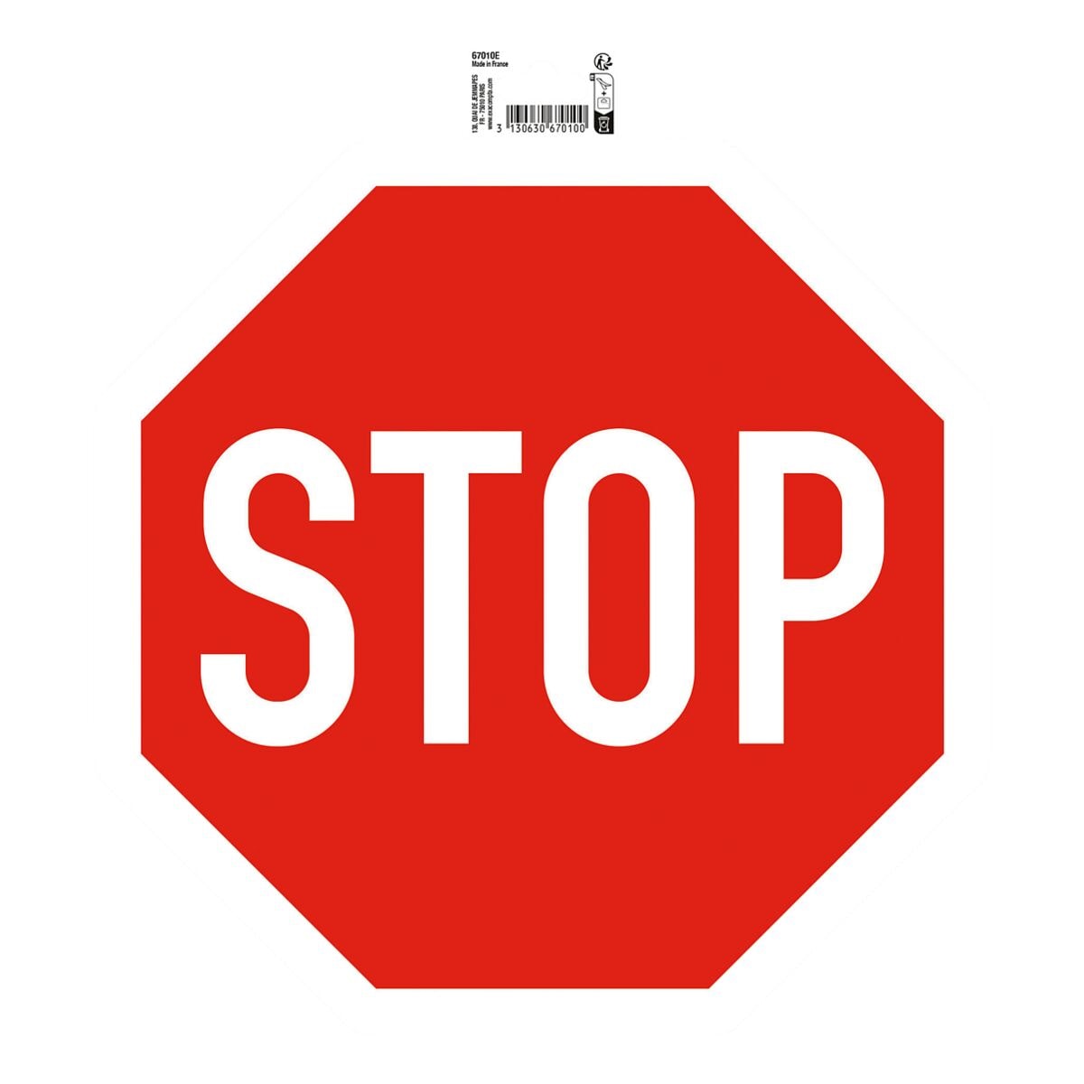 EXACOMPTA Panneau de signalisation « STOP » 30 x 30 cm PVC adhésif
