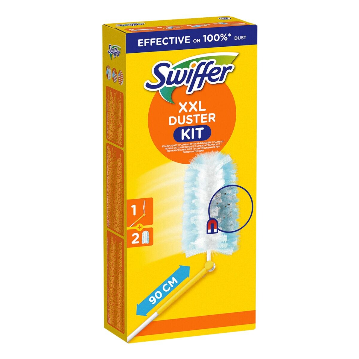Swiffer Lot XXL d'aimants à poussière 1 manche + 2 chiffons de rechange