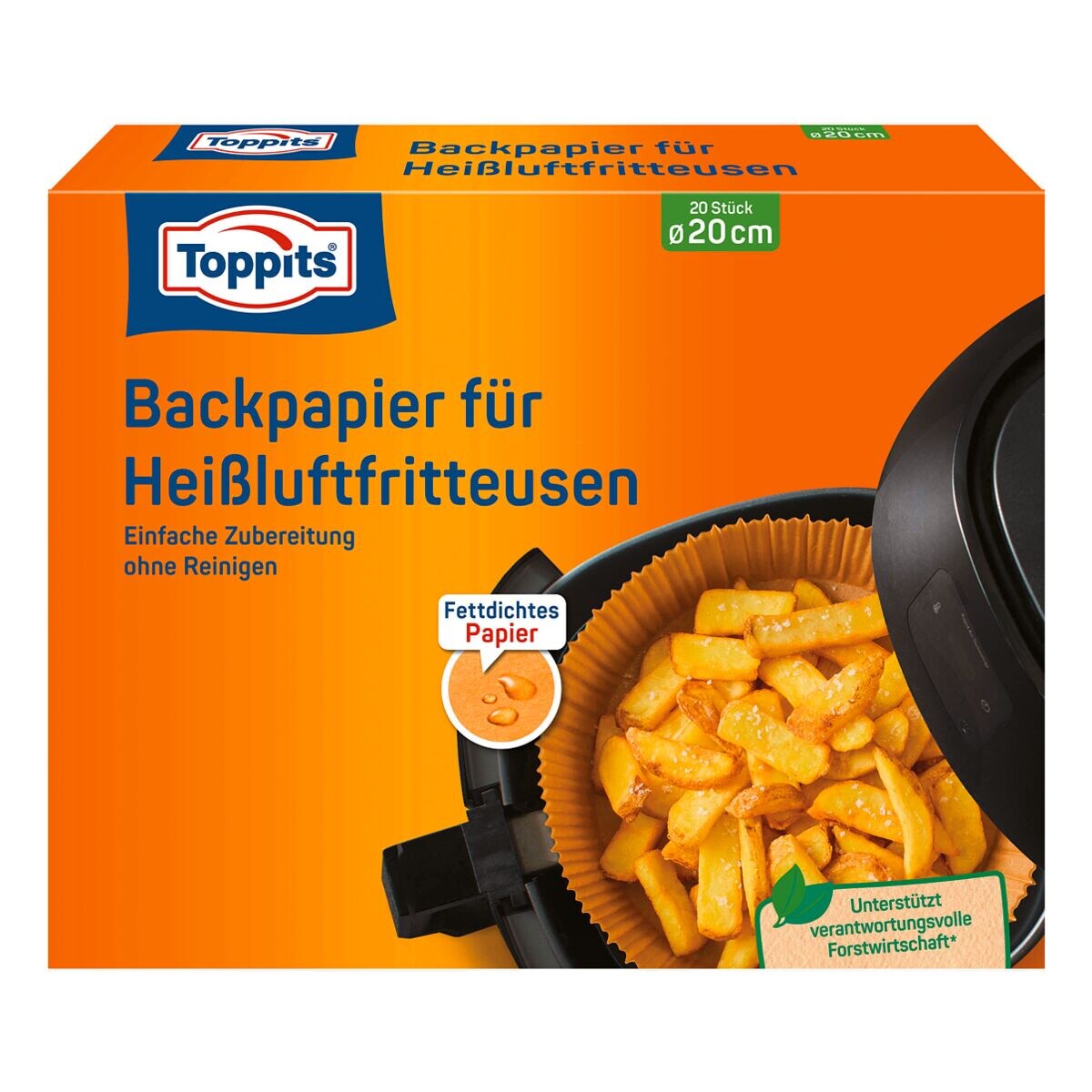 Toppits Papier cuisson pour friteuse à air chaud/Airfryer