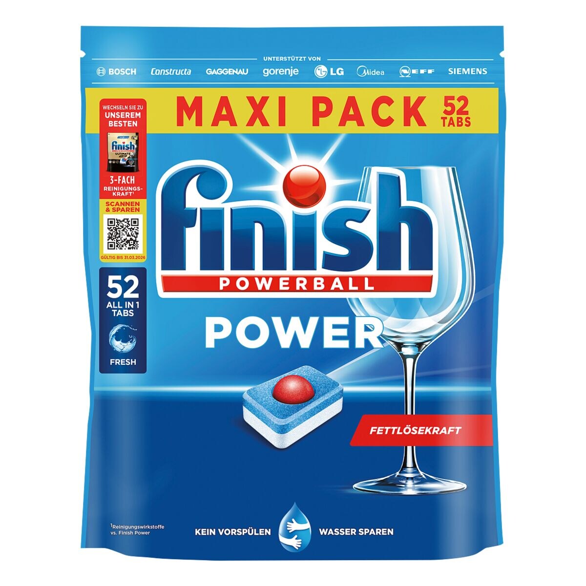 finish Tablettes pour lave-vaisselle « Power » 52 pièces