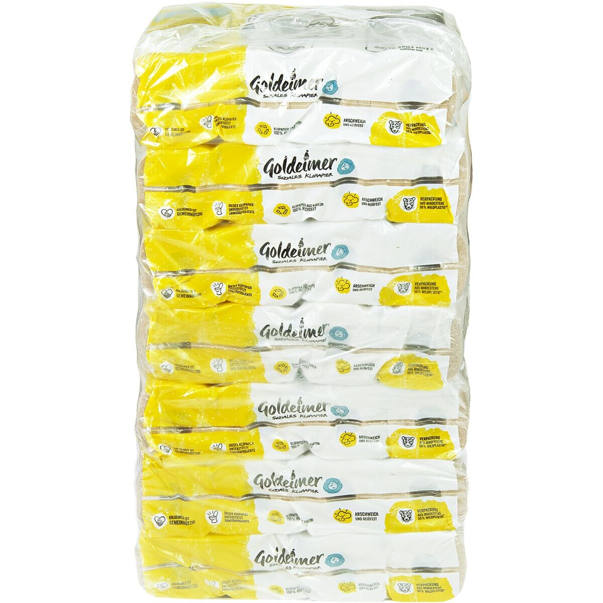 Goldeimer papier toilette recycl 3 paisseurs, nature - 56 rouleaux (7 paquets de 8 rouleaux)