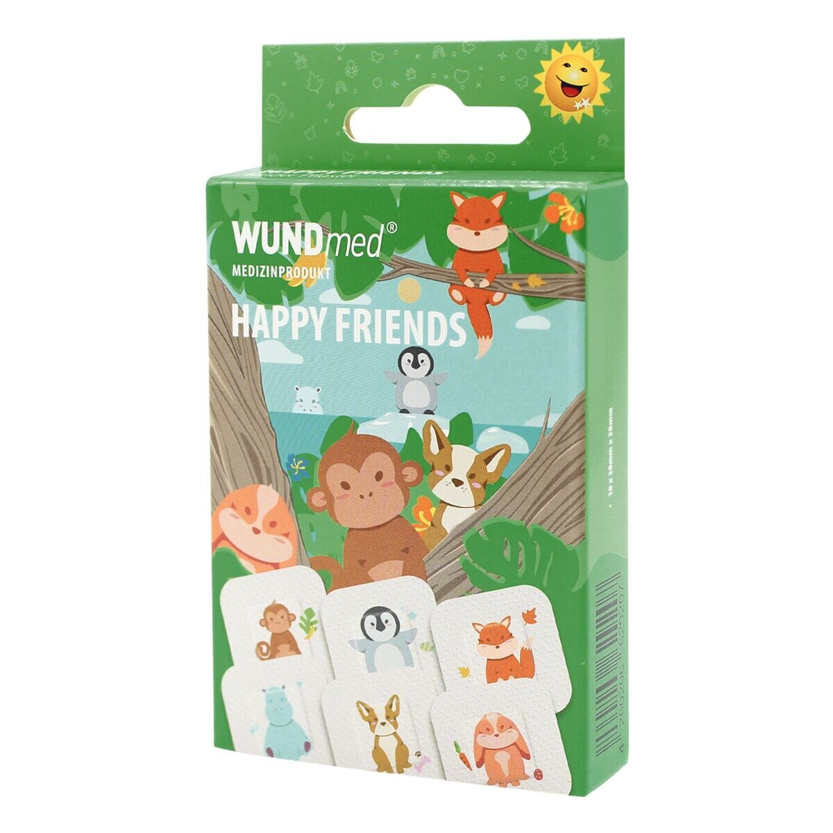 WUNDmed Paquet de 10 pansements pour enfants « Happy Friends »
