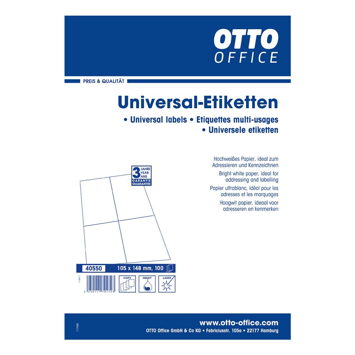 OTTO Office Paquet de 400 tiquettes universelles