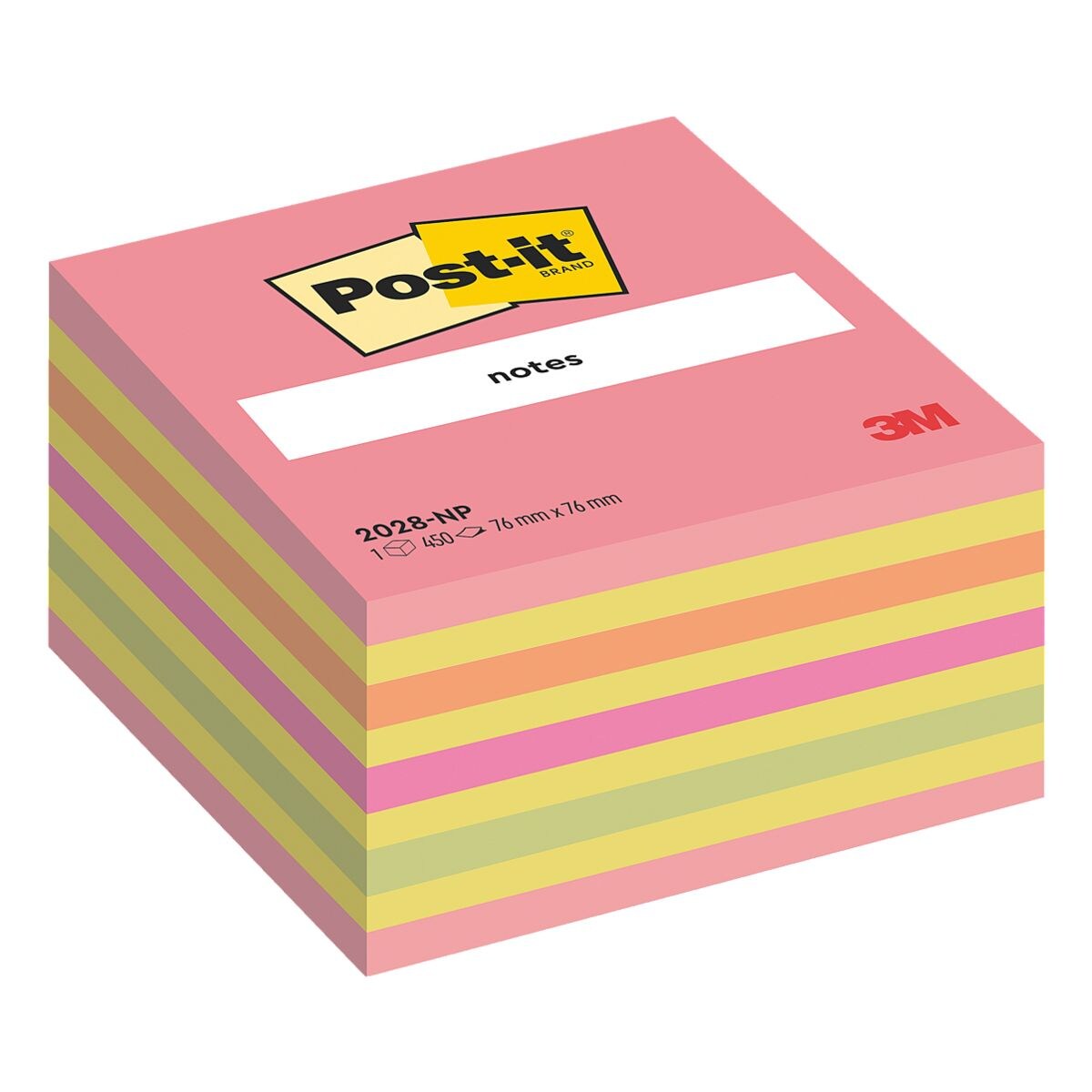 Post-it Notes Bloc cube de notes repositionnables 7,6 x 7,6 cm « Notes 2028NP »