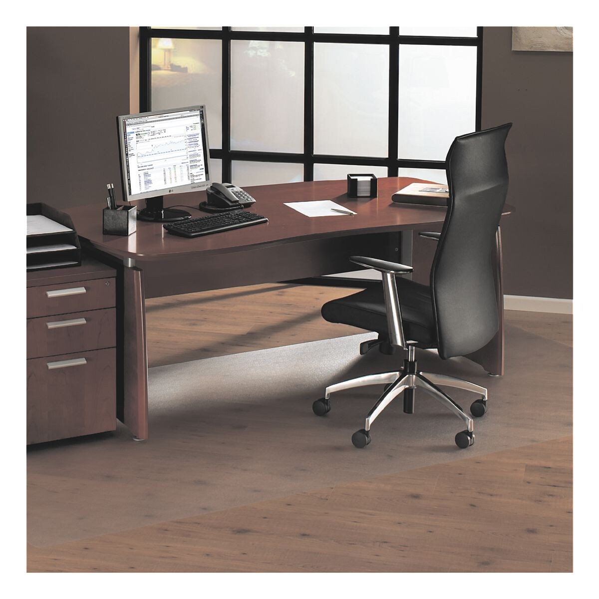 plaque protge-sol pour sols durs et moquettes, polycarbonate, rectangulaire 180 x 200 cm, OTTO Office Standard