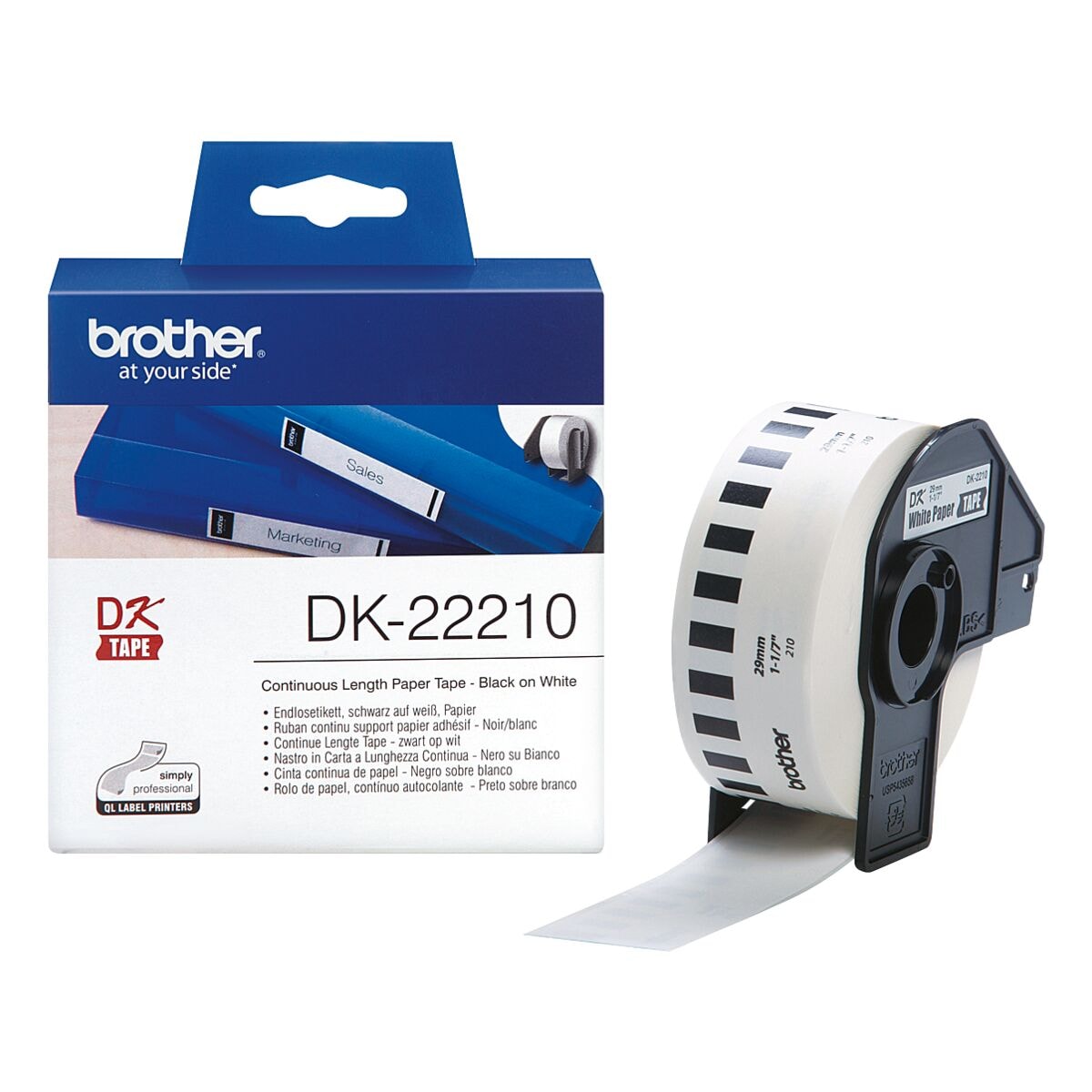 Brother Rouleau continu d'étiquettes papier « DK-22210 »