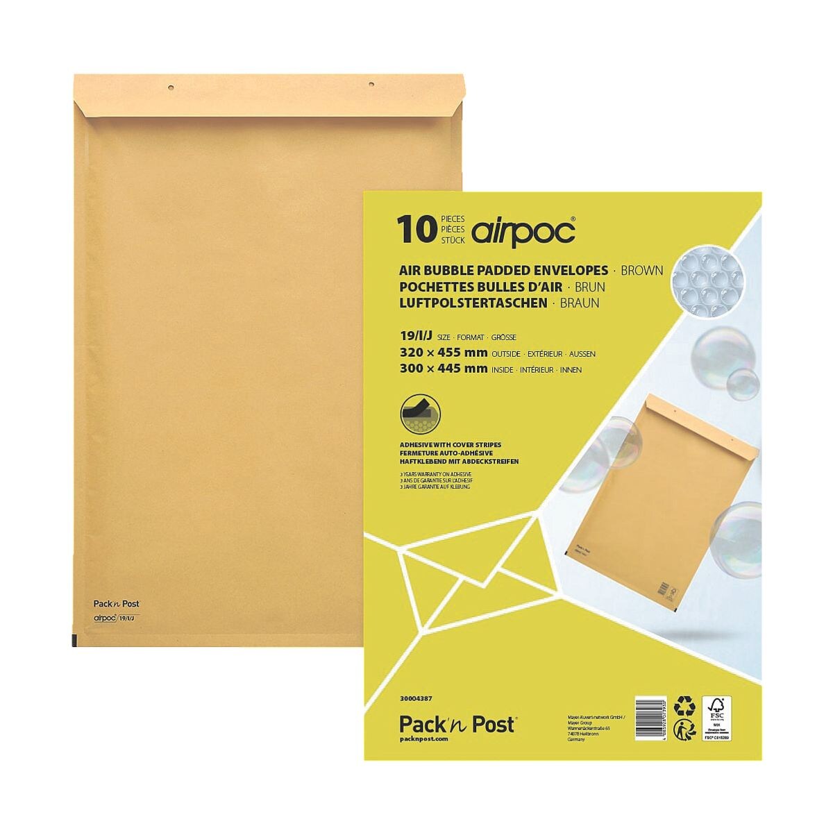Mailmedia 10 pice(s) pochettes d'expdition -  bulles Airpoc, 32x45,5 cm, en petit paquet