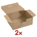 Quali Well 2x carton multifonction avec couvercle 19,0/13,1/7,6 cm - 20 pièces