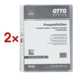 2x OTTO Office Budget pochette perforée A4 transparent, ouverture en haut - 100 pièce(s)