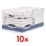 10 boîtes à couvercle rabattable « Maxi » système  Bankers Box®