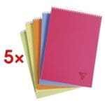 5x Clairefontaine bloc-notes Linicolor FRESH A5