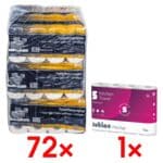 Papier toilette  Premium  4 paisseurs 72 rouleaux (9 paquets de 8 rouleaux) avec rouleaux d'essuie-tout 3 paisseurs, 4 rouleaux