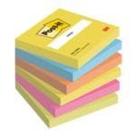 6x Post-it Notes bloc de notes repositionnables Energetic Collection 7,6 x 7,6 cm, 600 feuilles au total, couleurs assorties 654-TFEN