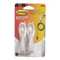 Command Paquet de 2 crochets en plastique  fixation cbles 