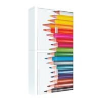 easyOffice Armoire  rideaux crayons de couleur (3076C) verrouillable, 110 x 204 cm