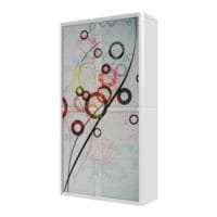 easyOffice Armoire  rideaux anneaux colors (3219C) verrouillable, 110 x 204 cm