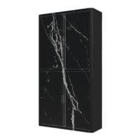 easyOffice Armoire  rideaux marbre noir (3255C) verrouillable, 110 x 204 cm