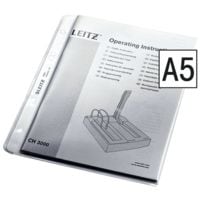 LEITZ pochette perfore 4705 A5 grain, ouverture en haut - 100 pice(s)